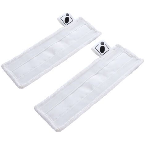serpillières en microfibres, compatibles avec le suceur de sol pour nettoyeurs vapeur Kärcher SC lingettes en microfibres, avec système auto-agrippant et sangle de base, 2 pièces (1/5)