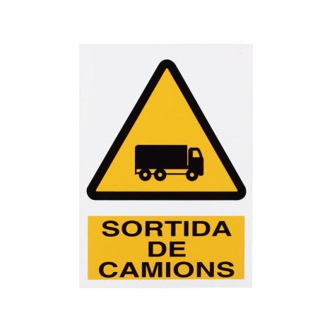 Señal poliestireno 297x210 mm - Perill Sortida Camions