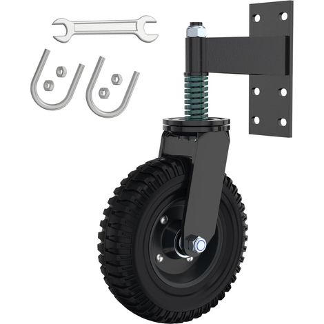 150mm Roues De Portail Lourd Avec Ressorts Amortisseurs,Roulette De Portail,600lb Roulette Porte Coulissante Avec Vis Pivotantes à 360°,En Caoutchouc Et Acier,Pour Portes En Bois Et En Métal(Noir) (1/5)