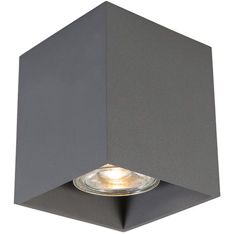 QAZQA Faretto moderno grigio scuro - Qubo 1