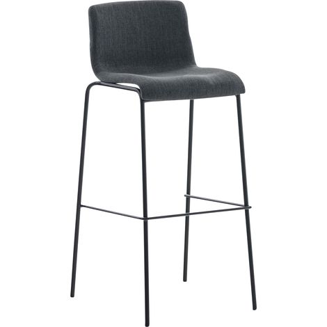 Tabouret de bar x1 design moderne repose-pied en tissu gris foncé sur 4 pieds en métal noir 100004955 (1/5)