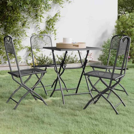 vidaXL Set de comedor de jardín 5 pzas malla metal expandido antracita (1/5)