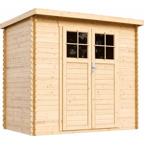 TIMBELA M310F+M310G Casetta da Giardino in Legno per Esterni con porta con serratura di alta qualità 239x144x200cm Rimessa Attrezzi Pavimento Trattato` (1/4)