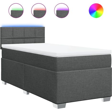 Maison Exclusive - Giroletto a Molle con Materasso Grigio Scuro 90x200 cm Tessuto (1/5)