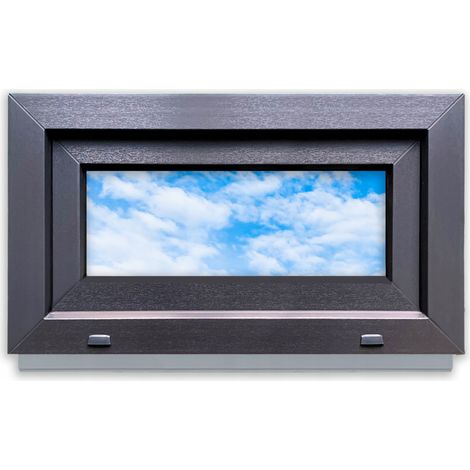 Finestra in PVC ANTRACITE 70x40 SINISTRA, NUOVA 700x400 mm anta-ribalta, doppio vetro