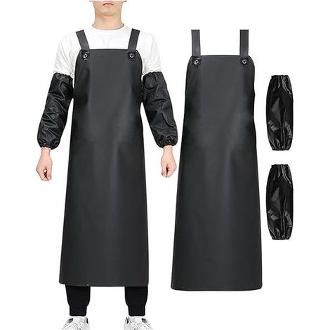 Tablier De Cuisine Imperméable En PVC 110x80cm, Protection Lavable Résistante Pour Homme Et Femme, Idéal Pour Cuisson Et Jardinage (1/4)