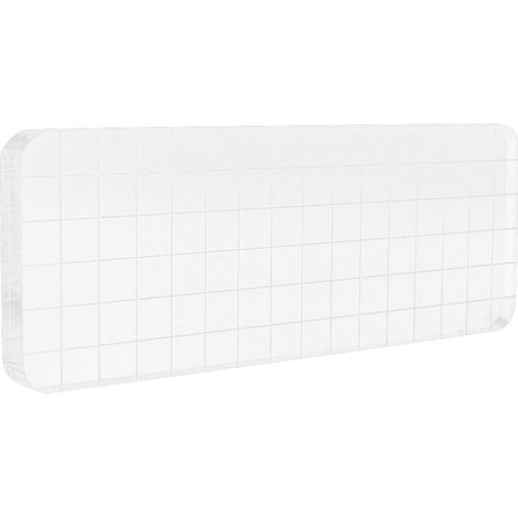 Plaque acrylique transparente pour poterie en argile, outils de sculpture, accessoires de scellement, épaisseur 9 mm, 16 x 6 x 0,9 cm, grille carrée arrondie (1/5)