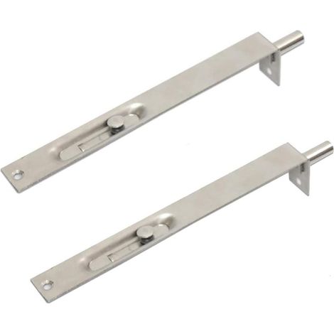 2 verrous de porte encastrés de 20 cm - Verrous de bord de porte robustes en acier inoxydable, compatibles avec les portes principales et secondaires, sécurité double ouverture (1/3)