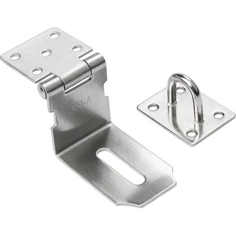 Lucchetto a catenaccio da 4 pollici, in acciaio inox a 90 gradi, adatto per armadi, porte, finestre, cassetti e scatole portaoggetti. (1/5)