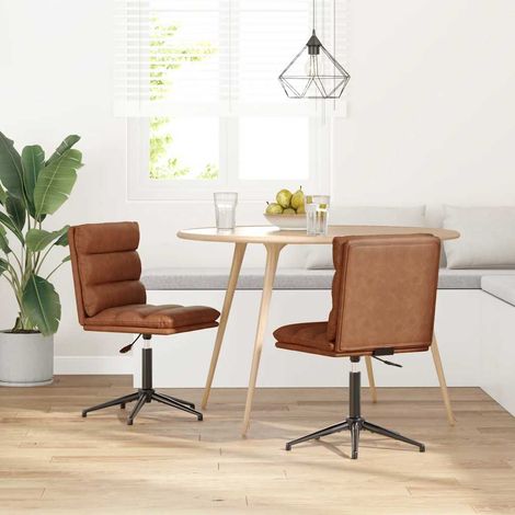 Sillas de comedor 2 unidades cuero sintético marrón vidaXL (1/5)