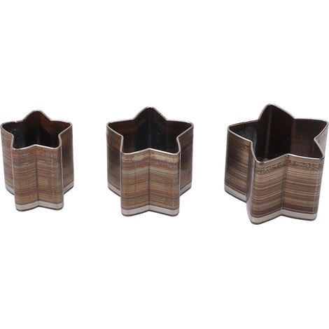 Jeu de 3 emporte-pièces cuir étoile 5 branches, poinçon acier allié incisif, moule de découpe pour cuir (1/5)