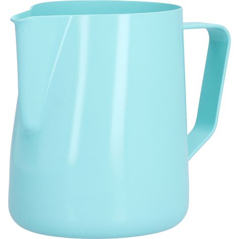 Tasse à cappuccino et latte art de 600 ml, en acier inoxydable épais, style italien, bleue. (1/5)