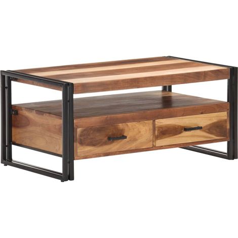 Tavolino da Salotto 100x55x45 cm in Legno Massello di Acacia vidaXL (1/5)