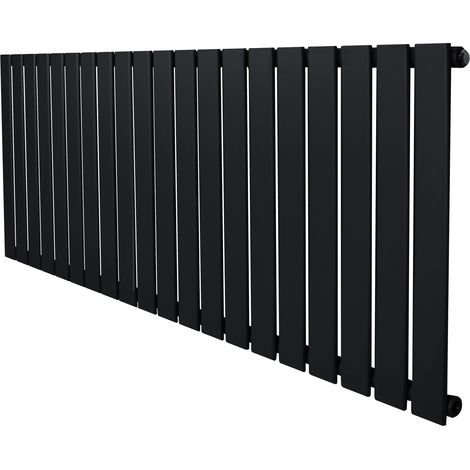 Flat Single Column Radiator - 600 x 1400mm - Black (1/5)