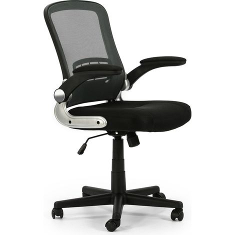 Sedia da Ufficio Cosmos sollevabile e reclinabile con Schienale a Rete, Color Nero, braccioli mobili (1/4)