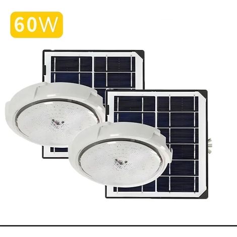 (60Wx2) Lampes solaires d'intérieur, de plafond, d'extérieur, de jardin, de couloir ou de salon, compatibles avec les plafonds, les suspensions, les panneaux lumineux et les panneaux de suspension. (1/5)