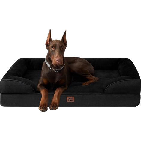 Hundebett Orthopädisches Memory Foam L 132 x B 104 x H 20 cm Schwarz (1/5)