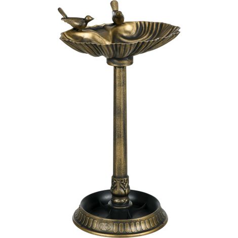 Vogeltränke Stehend, Vogelbad aus Kunststoff, frostsicher Vogelbecken, Winterfest Wassertränke für Wildvögel, Wasserschale, Wasserstelle für Garten Terrasse Balkon 49,5 x 38 x 81 cm, Bronze
On-Site