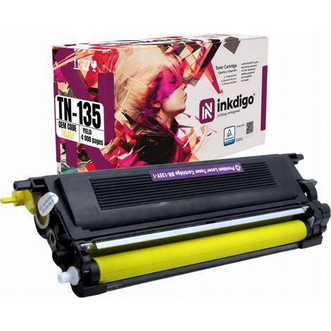 Toner Inkdigo TN135Y compatibile con Brother DCP-9040CN HL-4040CDNLT, certificato TÜV. (1/5)