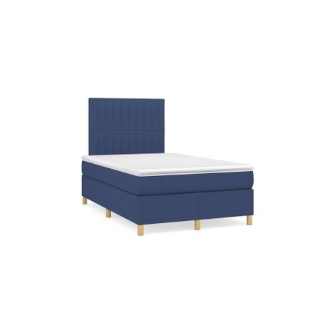 Sommier à lattes de lit avec matelas Bleu 120x200 Tissu (1/5)