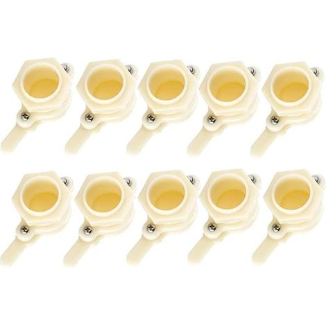 10 pezzi di valvole a saracinesca per miele per secchi da 5 galloni (circa 15,7 litri), valvole a saracinesca per alveari per secchi per miele, rubinetti per estrattori di miele, forniture per apicolt (1/5)