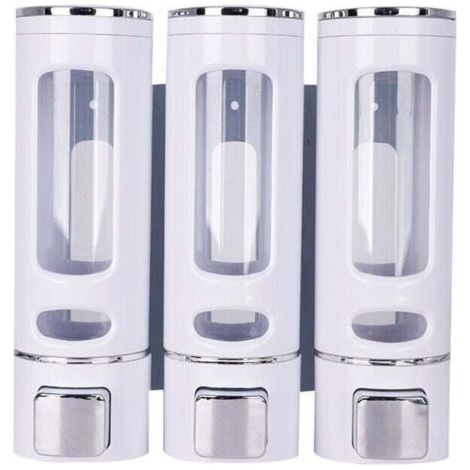 400 ML x 3 Wall Mounted Soap Dispenser Shampoo and Shower Gel Dispenser Soap Dispenser, (1/4)