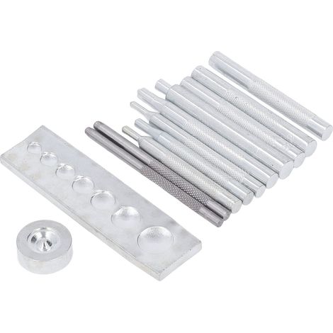 Ensemble d'outils pour boutons-pression en 12 pièces, base à rivets, base pour boutons-pression, outil de poinçonnage. (1/5)