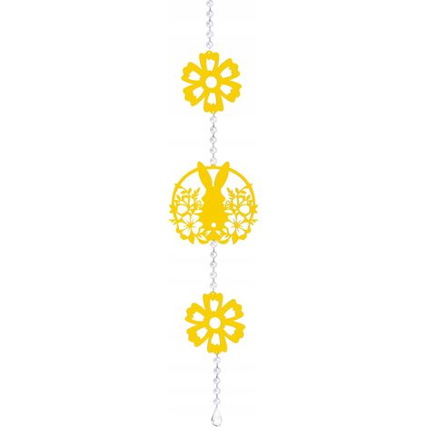Ghirlanda decorativa con ciondoli a forma di coniglietto per Pasqua, ideale per decorare le finestre.