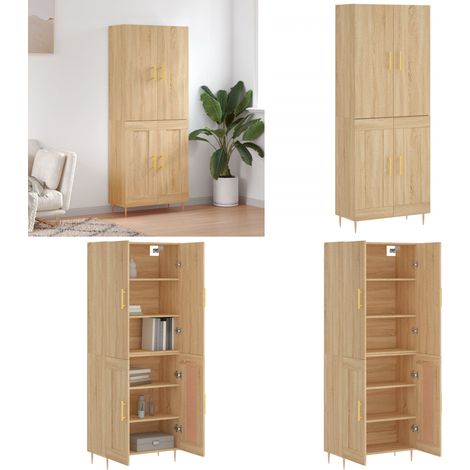 Highboard Sonoma-Eiche 69,5x34x180 cm Holzwerkstoff - Holzwerkstoff - Sonoma-Eiche (1/5)