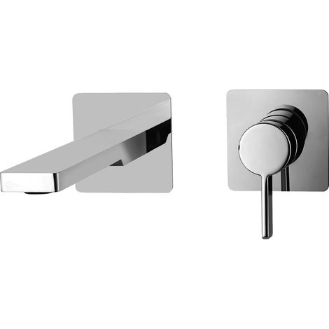 Miscelatore lavabo ad incasso con bocca l. 200 mm Paffoni serie Rock RO105CR70 Cromato - Ottone (1/3)