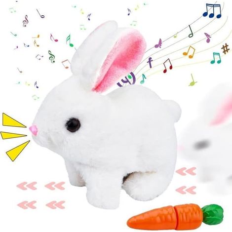 SABIR-Lapin interactif, lapin rebondissant, jouet lapin interactif avec sons et mouvements de marche animés, oreilles (1/5)