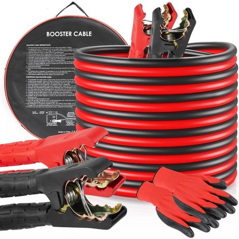 Starthilfekabel 6m 30mm² 1500A für Autobatterie, robust, kältefest, mit Handschuhen (1/5)