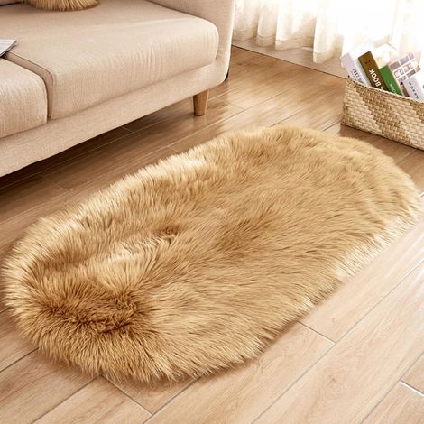 Tapis Faux Peau De Mouton - 40x60 cm - Doux Et Moelleux - Pour Chambre À Coucher, Canapé, Fauteuil Ou Bureau - 1 Pièce (1/5)