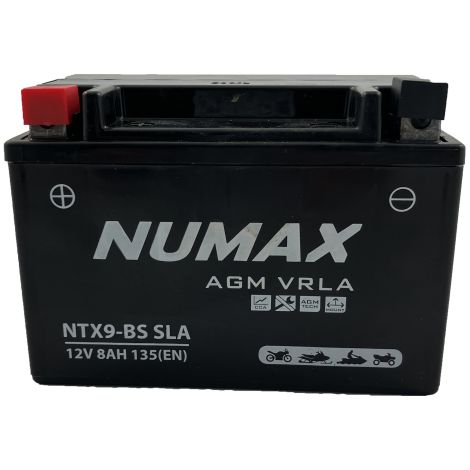 Numax – Batterie moto AGM 12V 8Ah 135A – Technologie scellée pour démarrage rapide – Dimensions 150x87x105mm – Poids 2.81kg