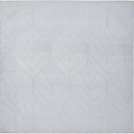 Faux Rabbit Fur Rug Light Grey Artificial Polyester Fur 160 x 160 cm Square Soft Shaggy High Pile Leaf Pattern MITCHELL (1/5)