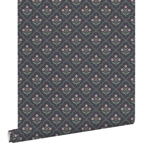 papier peint fleurs intage bleu - ESTAhome (1/5)
