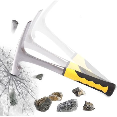 Geological Hammer,Marteau,Géologie Outils,Multi-Function Hammer For Geological Exploration Tool Tête plate Mining Hammer avec poignée de réduction des Chocs