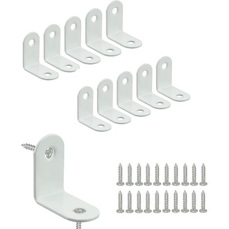 10 Pièces Équerre de Fixation 32mm X 32mm, Blanc (1/5)