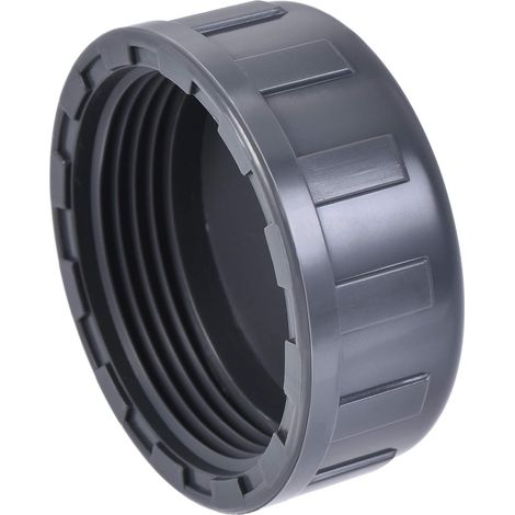 sourcing map PT1-1/2 Capuchon Raccord Tuyau PVC Rond Femelle Filetage Gris (1/5)