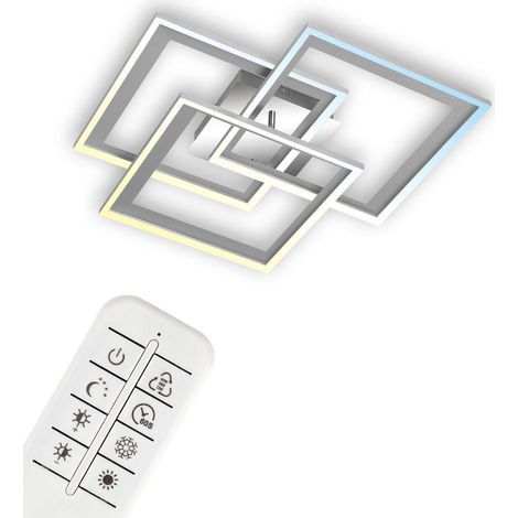 Lampada da soffitto a LED dimmerabile telecomando CCT luce notturna 45W alluminio cromo Briloner (1/5)