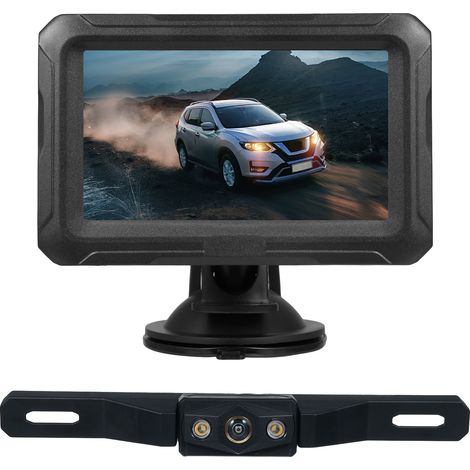 Caméra de recul, caméra de recul de voiture étanche à vision nocturne couleur automatique 1080P avec moniteur de 4,3 pouces pour berline de pick-up SUV, Plug and Play (1/5)