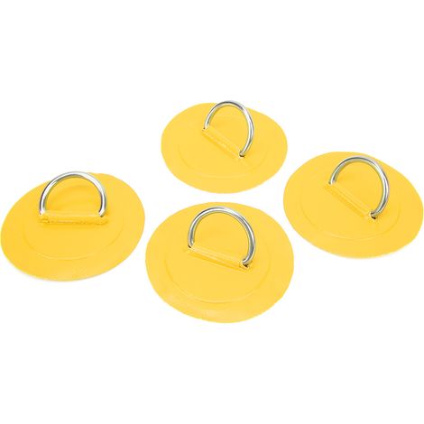 4 Stück Verstärkungspolster für Schlauchboote, aus strapazierfähigem PVC, mit Befestigungsschnalle aus seewasserbeständigem Edelstahl (gelb) (1/5)