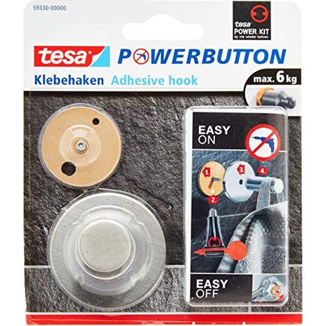 tesa Powerbutton Classic gancio adesivo metallico resistente (1/3)