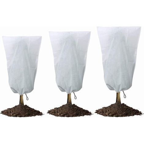 Housse Hivernage Plante, 3 Pièces Sac de Protection D'hiver pour Plantes, Couverture Végétale pour Protection Contre Le Gel, Réutilisable, pour L'antigel, Insectes, Protection des Plantes (Blanc) (1/5)