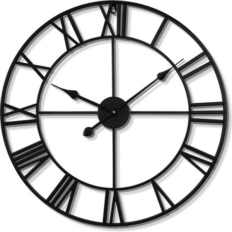 1 Horloge murale, style vintage, diamètre 40cm, chiffres romains, mouvement quartz silencieux, salon cuisine bureau (1/4)