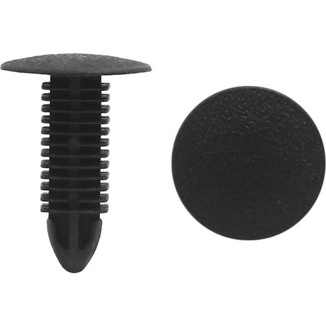 50pcs Plastic Rivets Slide Screw Push Staples Shield Axis 8 x 8 mm Hole Black (1/2)