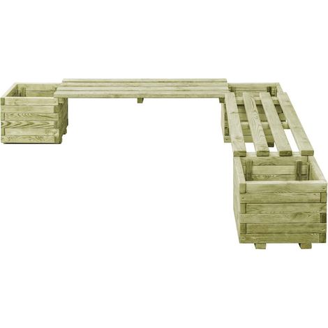 Maison Exclusive - Fioriera da Giardino con Panca in Legno di Pino Impregnato (1/5)