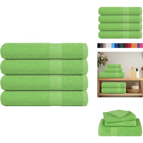 Serviettes de sauna 4 pcs vert pomme 80x200 cm 100% coton - Serviette De Sauna - Serviettes De Sauna - Serviette - Serviette Avec Boucle De Suspension (1/5)