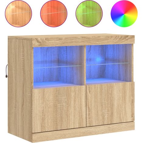 Buffet mit LED-Lichtern Sonoma-Eiche 81x37x67 cm