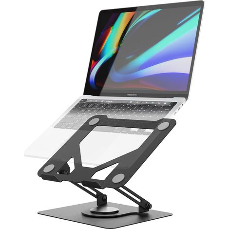 Soporte para portátil con rotación de 360° y altura ajustable, compatible con MacBook Air/Pro, Dell, HP y otros portátiles de 11 a 17,3 pulgadas (negro) (1/3)